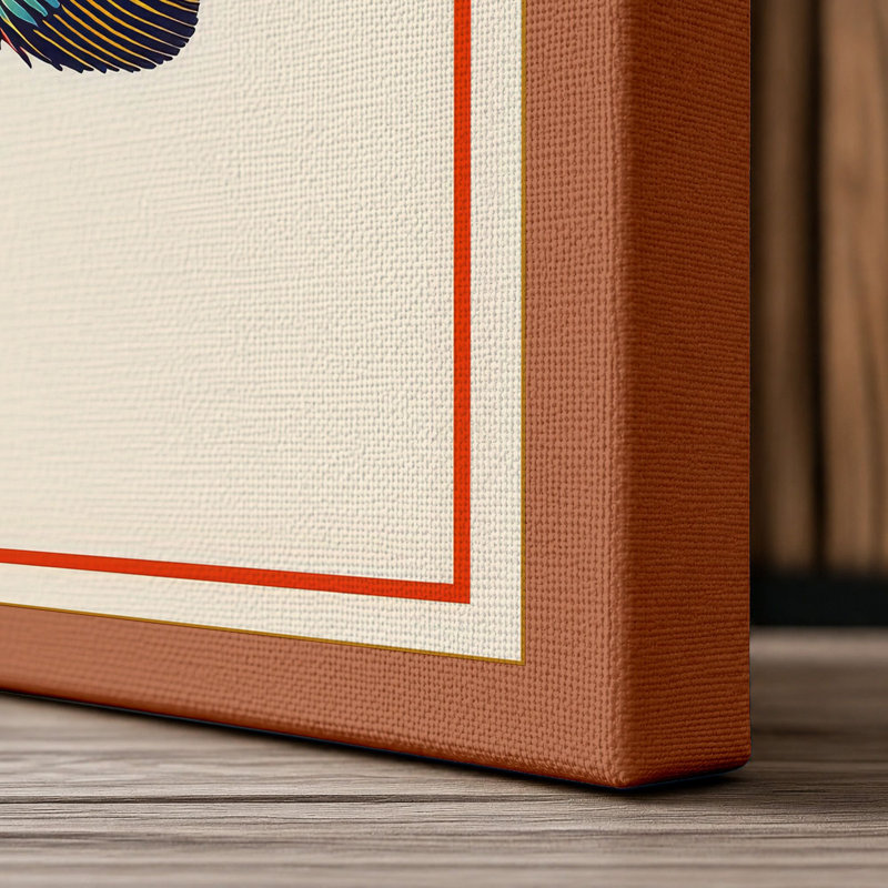 Tropical Fish Study Botanical - Wrapped Canvas, 24x16 - 61.0 x 40.6 cm, Terracotta Border