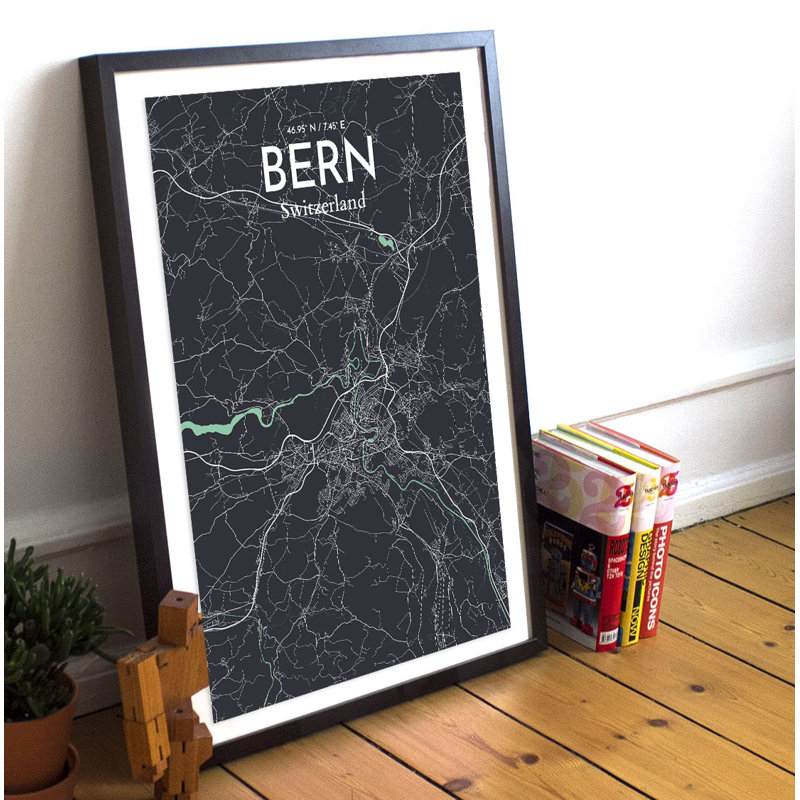 Bern City Map - No Frame Print, 60.2 cm H x 27.9 cm W x 0.1 cm D