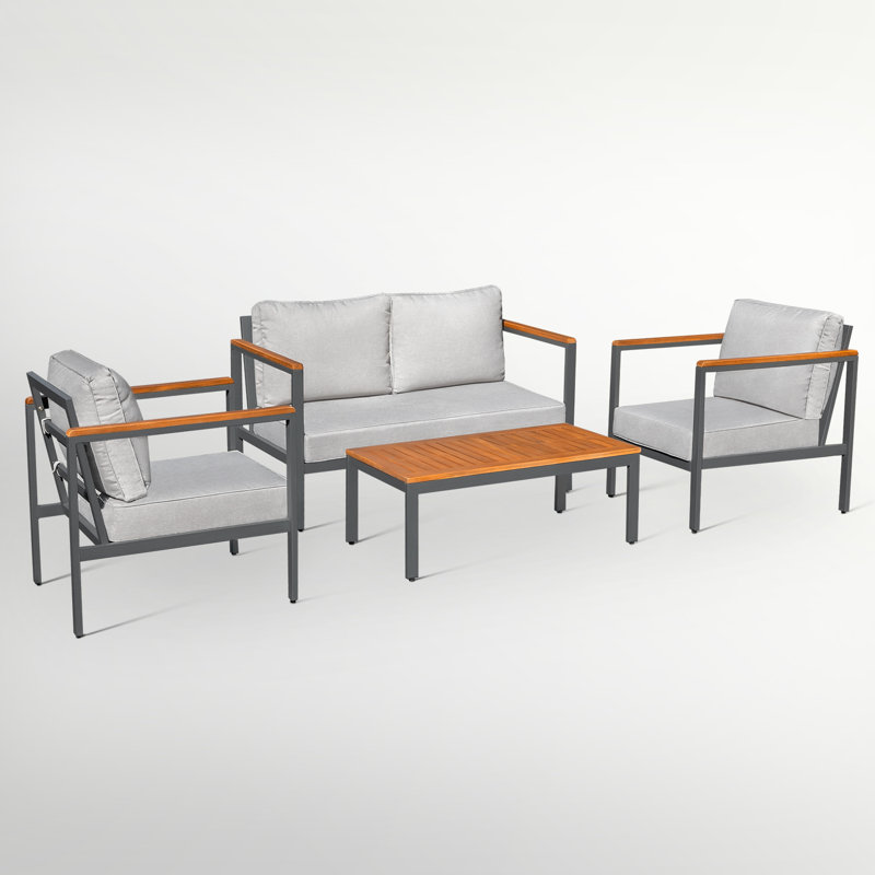 Popelka 4 - Person Patio Conversation Set with Cushions