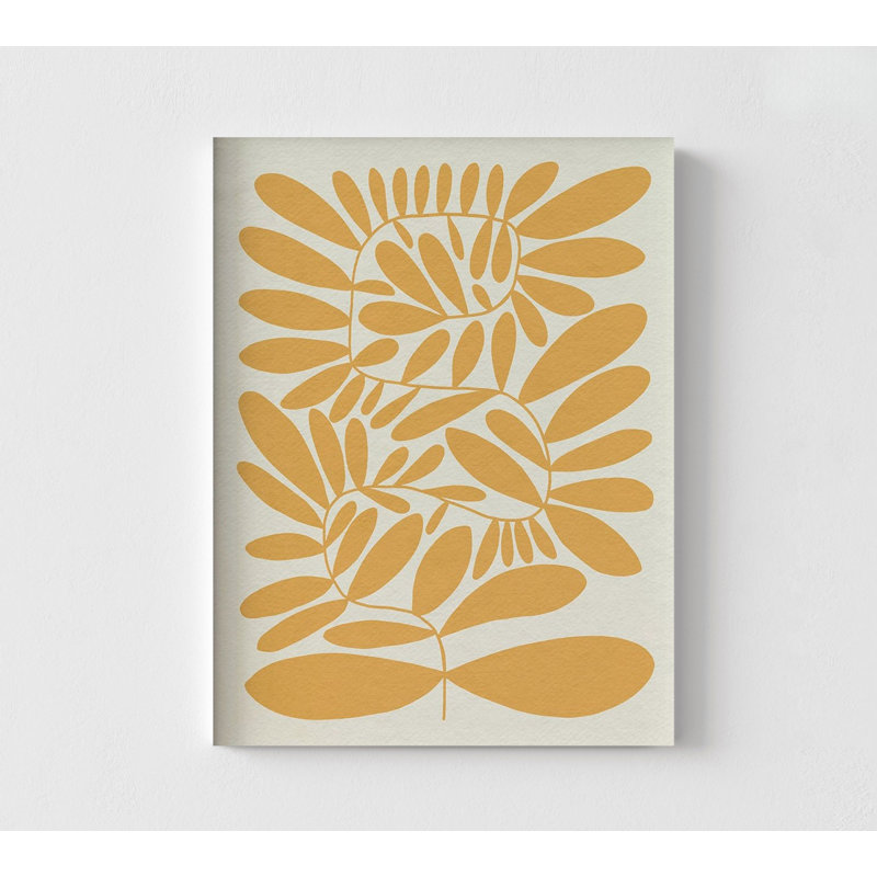 70 s Sprig III par Emma Caroline, impression de feuille orange, idée de remodelage de salle de bain d'invité, rétro affiche botanique salon affiche murale