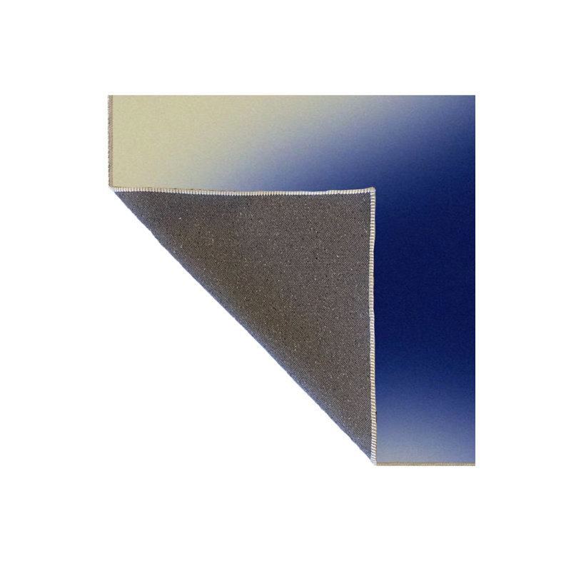 Tapis tissé bleu mat et tapis lavable, Sous-tapis carré 3 pi 3 po inclus