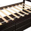 Lit plateforme simple en bois massif avec 6 tiroirs de rangement, élégant et durable pour les chambres modernes-1729145895