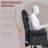 Executive Office Chair, Pu Leather Ergonomic Office Desk Chair, Reclining And Swivel Chair With Footrest And Lumbar Support, Black