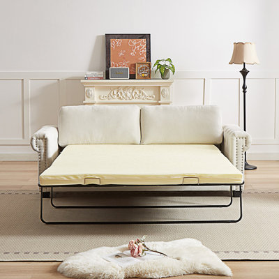 Convertible Sleeper Sofa Bed, 2-In-1 Pullout Sofa Bed With Folding Mattress