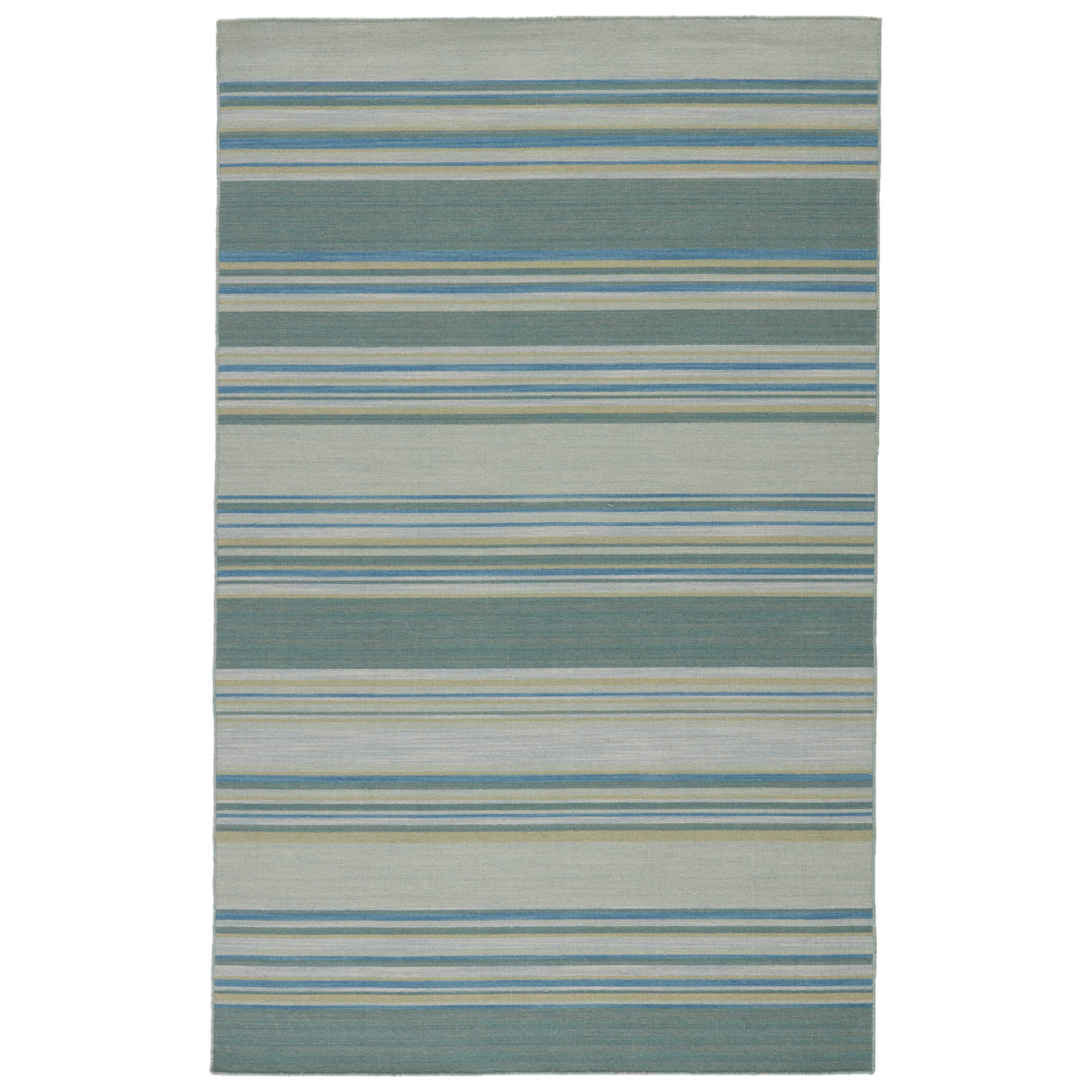 Creekmont Blue Hand-Woven Striped Wool Rug, Runner 2'6" x 8'
