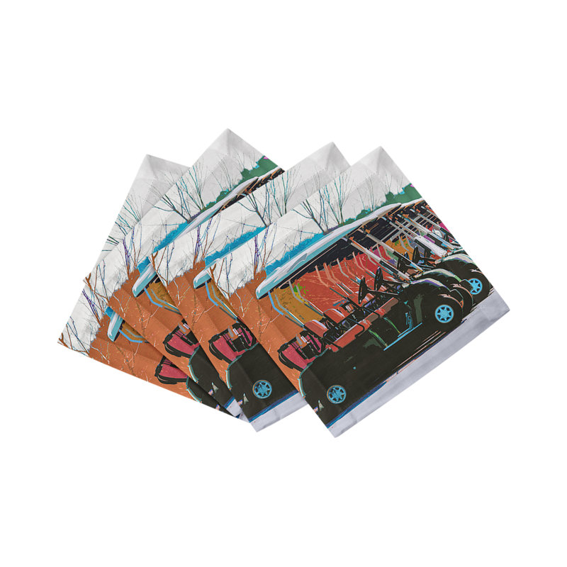 Nine Iron Cotton Sateen Cocktail Napkins, Fall