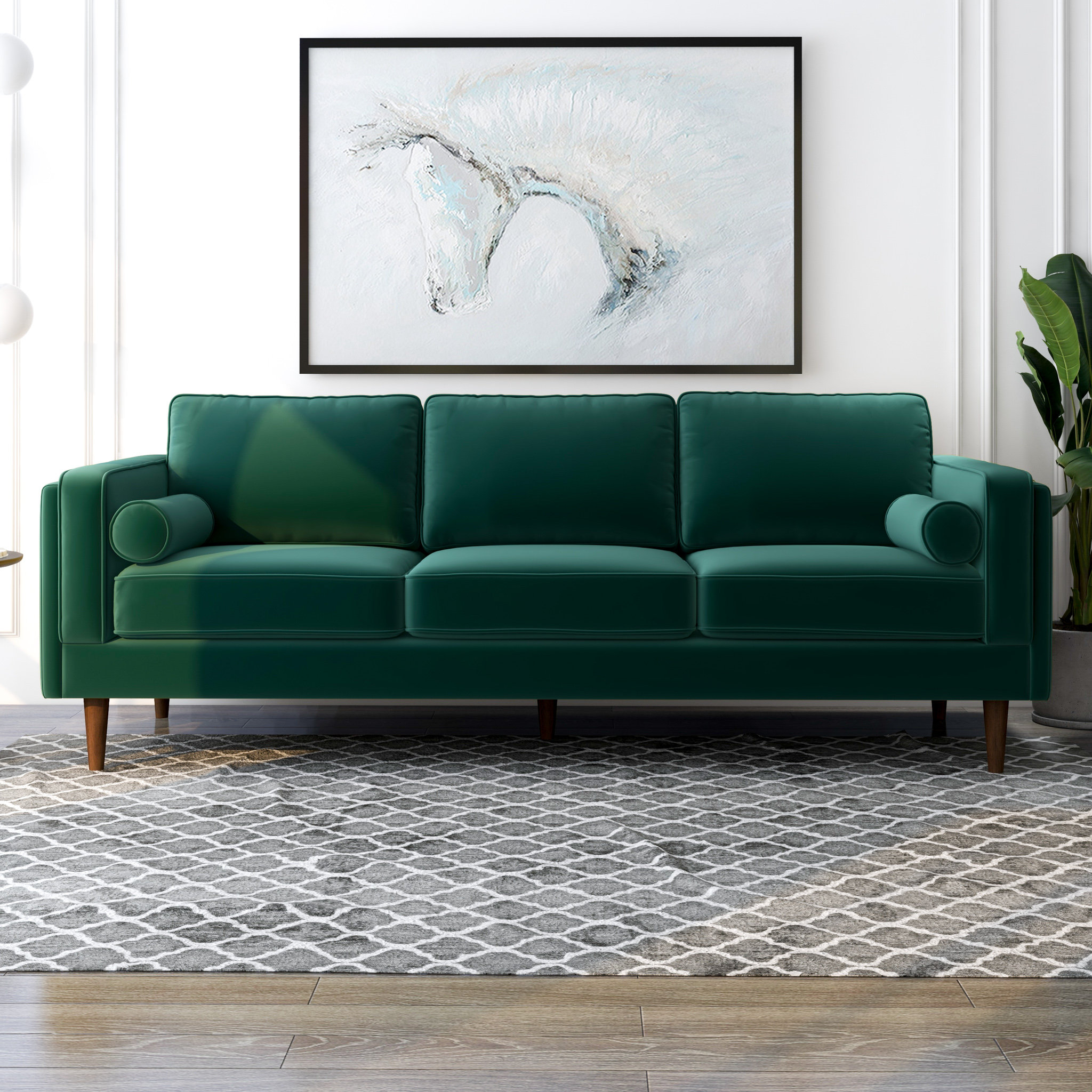 Everly Quinn 86'' Luxury Modern Velvet Sofa Couch & Reviews | Wayfair