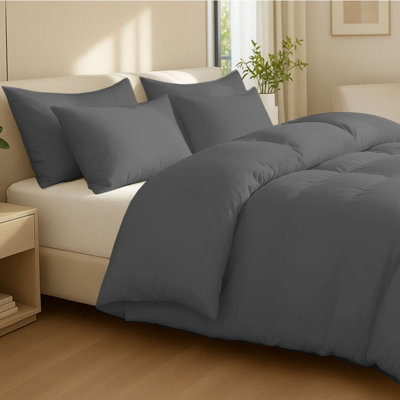 100% Egyptian Cotton Double Duvet Cover Set 400 Thread Count Premium Hotel Quality Bedding Sets with Zipper Closure
