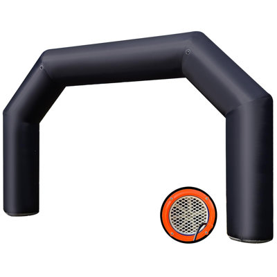 20FT Inflatable Archway with Built-in 150W Blower, Inflatable Start Finish Arch for Parties, 5K Races, School Sports, Outdoor Events & Commercial Advertising(Black)