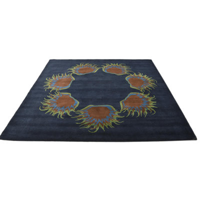Tapis carré bleu marine Parris