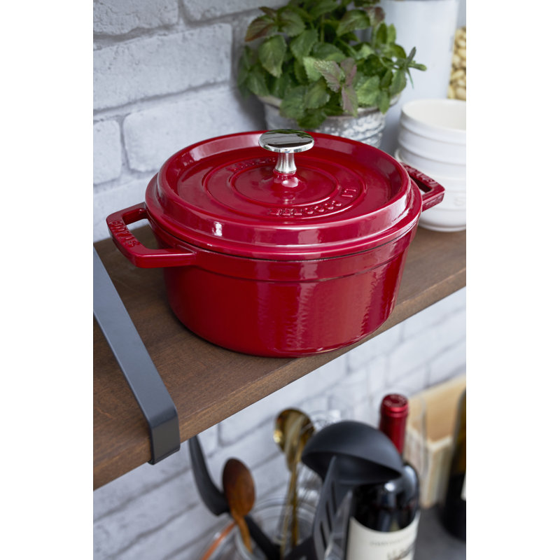Cocotte ronde en fonte La Cocotte, Rouge, 4 pte