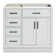 Osoria 36'' Solid Wood Single Bathroom Vanity Base Only, Right Offset Base Cabinet without Top
