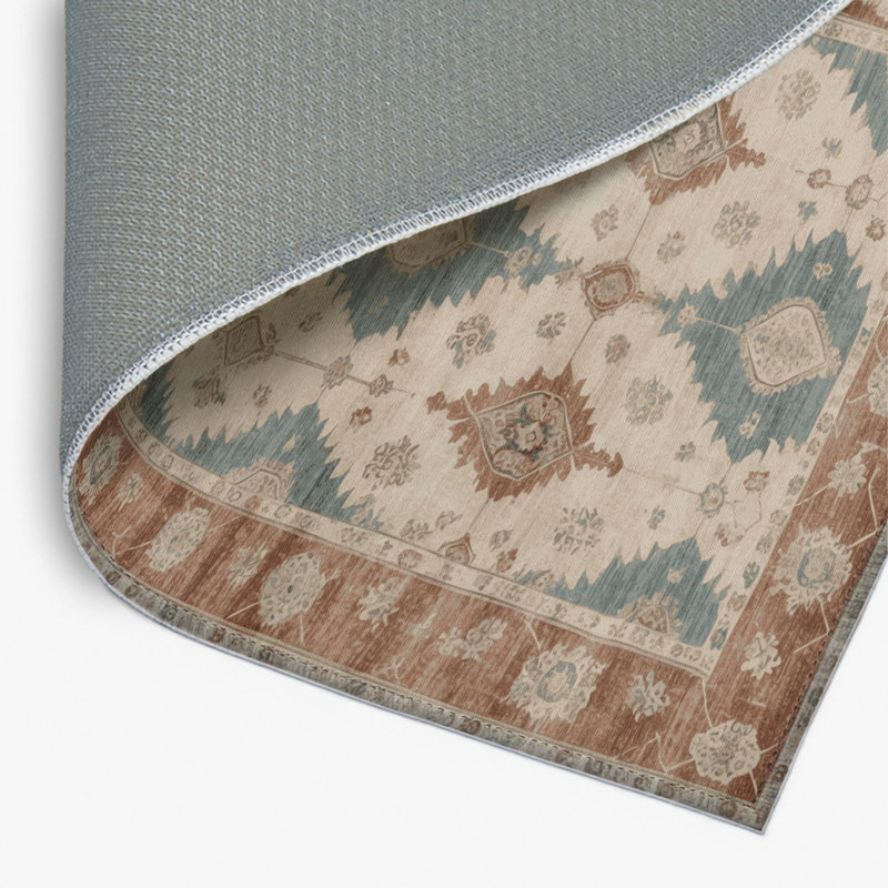 Overdyed Beige Indoor and Outdoor Area Rug, Rectangle 4' x 6'