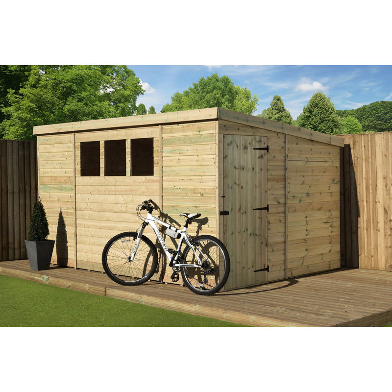 Shiplap Pent Wooden Shed, 7ft. W x 14ft. D