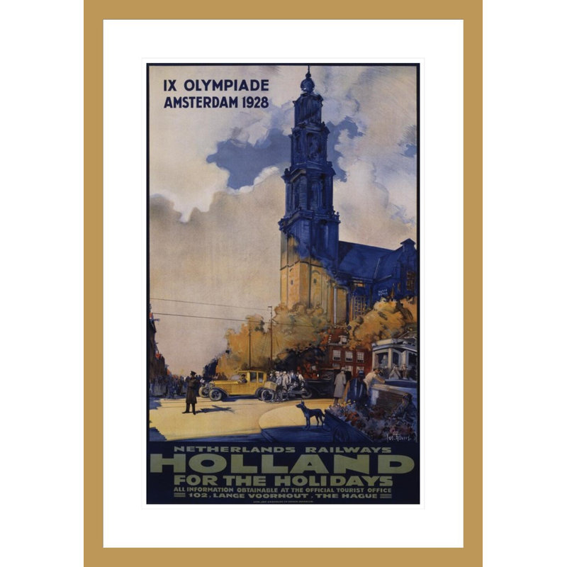 Affiche «Holland for the Holiday» par Joseph Rovers, impression giclée encadrée, H 29,5 po x l 20,75 po