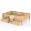 Grand lit pour enfants avec tablettes intégrées et tiroirs de rangement, escalier de sécurité et garde-corps, naturel clair-130068554-130068555