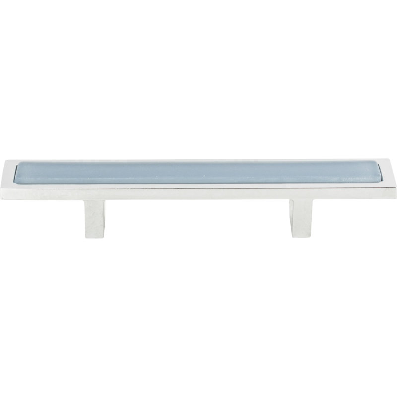 Spa 3" Center to Center Bar Pull, Polished Chrome/Blue