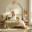 Delaylah Bed Frame, with Rattan-Like Adjustable Upholstered Headboard, Boho Style-1757219789