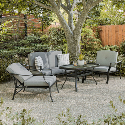 Ensemble de patio complet 4 pièces avec coussins Palma