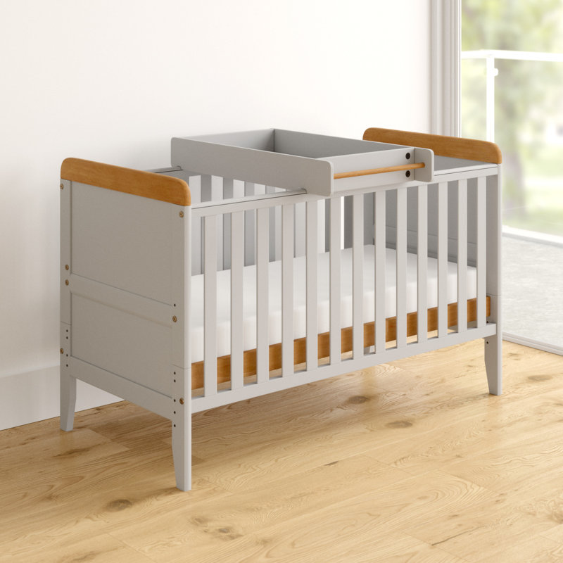 Tutti Bambini Rio Cot Bed with Mattress and Cot Top Changer, Dove Grey & Oak