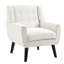Davey Upholstered Beige Linen Blend Tufted Wide Back Armchair with Solid Wood Leg-644158329