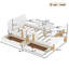 Lit plateforme moderne en bois massif avec tiroirs de rangement, garde-corps, tablette et crochets, aucun sommier nécessaire-125427611-125427613