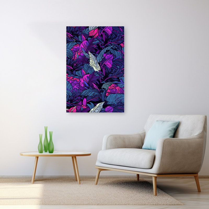 Art mural Neon Jungle Night, H 48 po x l 32 po