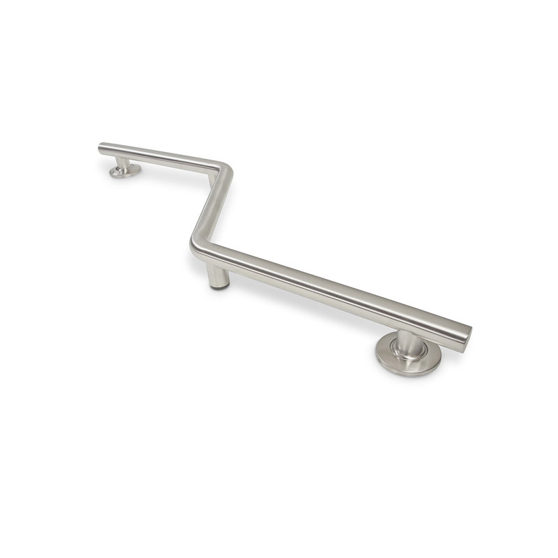 Barre d'appui à angle droit de 38 po à fixation murale Luma, Acier inoxydable satiné