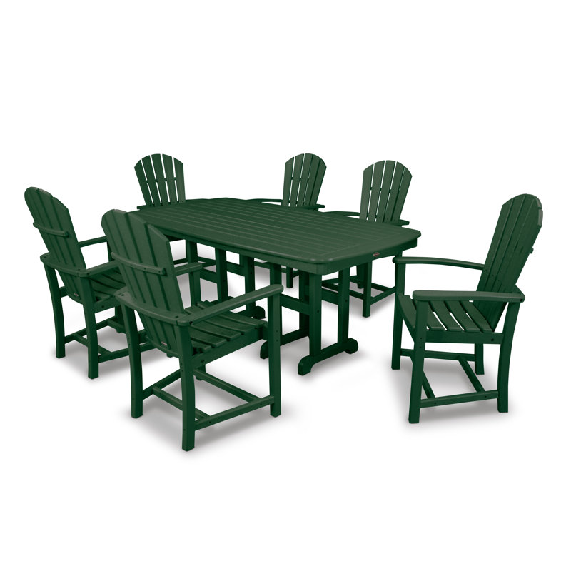 POLYWOOD Palm Coast 7-Piece Dining Set, Green
