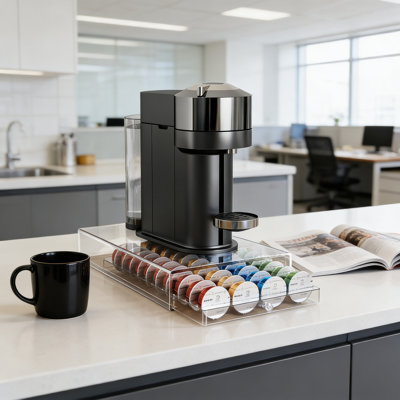 Acrylic Coffee Pods Organizer Drawer For Nespresso Vertuo Dolce Gusto Capsules Holds 40 Pods QuickView Design FoodGrade Material Acrylic Coffee Pods Organizer Drawer For Nespresso Vertuo Dolce Gusto Capsules Holds 40 Pods QuickView Design FoodGrade Material