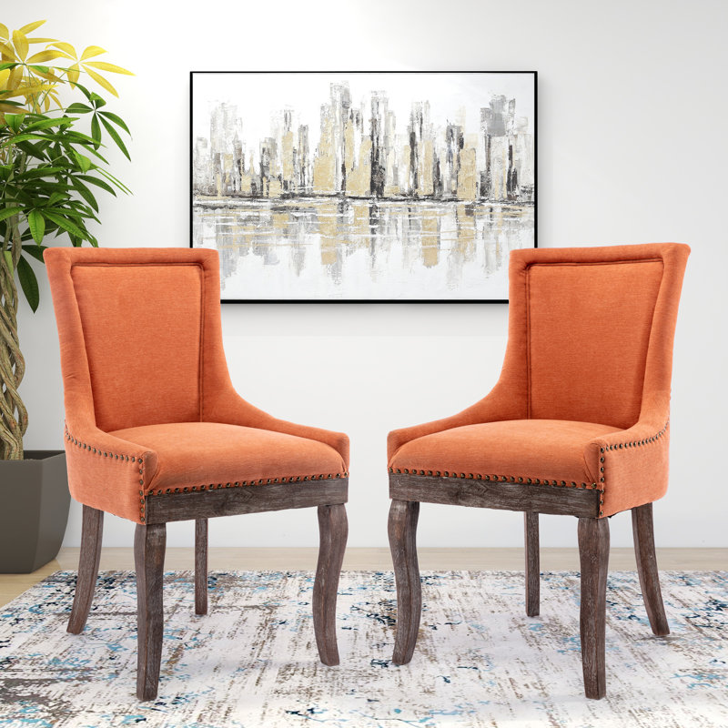 Chaise d'appoint rembourrée Alsen, Orange