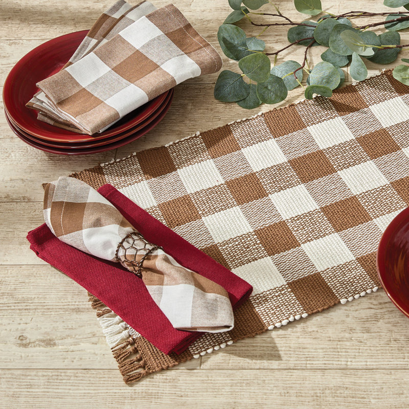 Bethpage Runner Plaid Cotton Table Runner, 54" L x 13" W