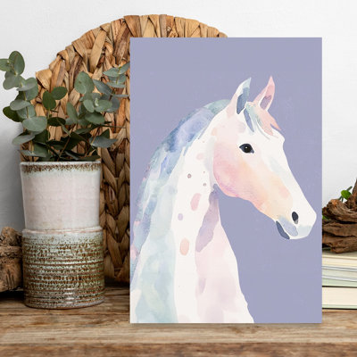 Pastel Dream Horse Colorful Dreamy Ethereal Horse Lavender Wall Art Print 1 Piece Wrapped Canvas Wall Art