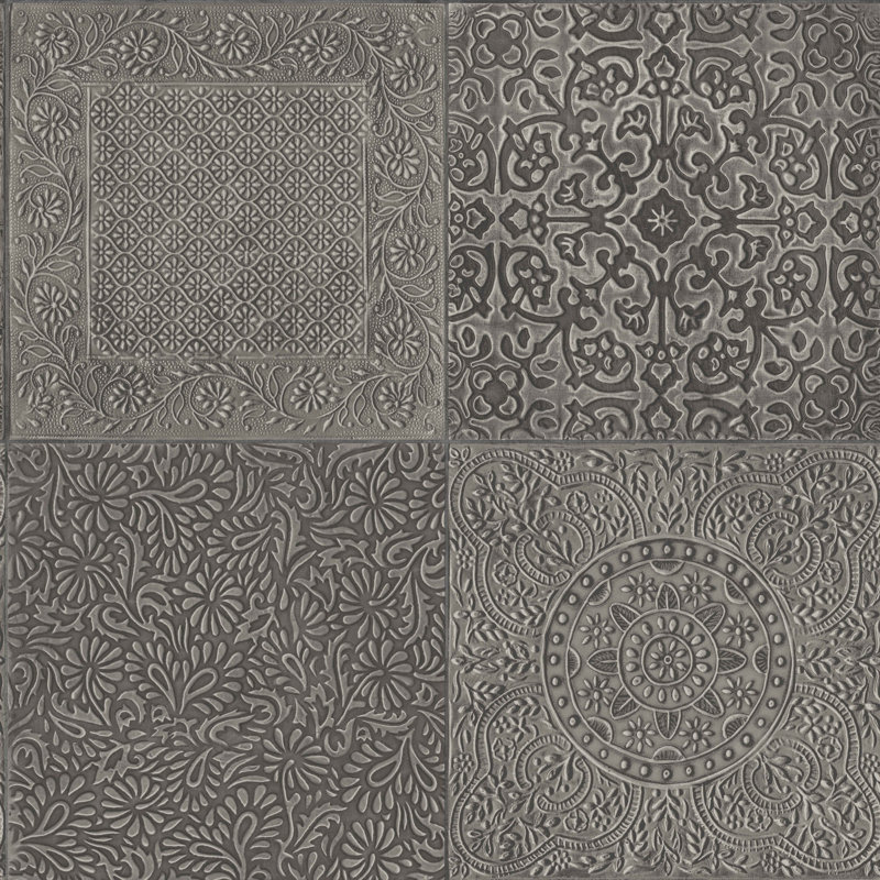Bazaar Metallic Wallpaper Roll, Pewter