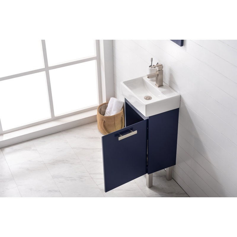 Ensemble de meuble-lavabo simple 16,5 po Jarrettsville, bleu