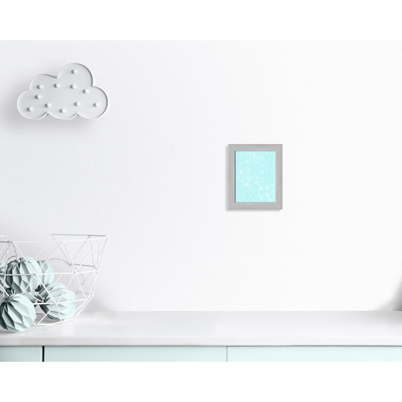 Impression sur papier de bulles fantaisistes, H 12 po x l 10 po x P 0,625 po, Encadré plat argent