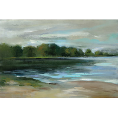 Lake Afternoon Stillness 1 Piece Wrapped Canvas Painting