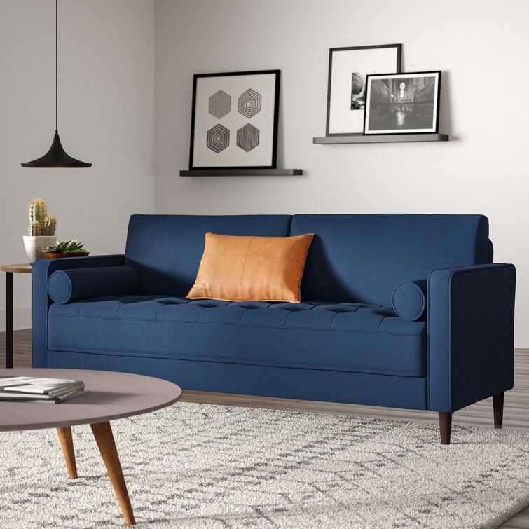The Kellogg Collection - New! We've covered our Ford loveseat in a divine  denim velvet for everyday elegance and livability. Featuring club-style  rolled arms, tufted back, eight-way hand-tied coil construction and a