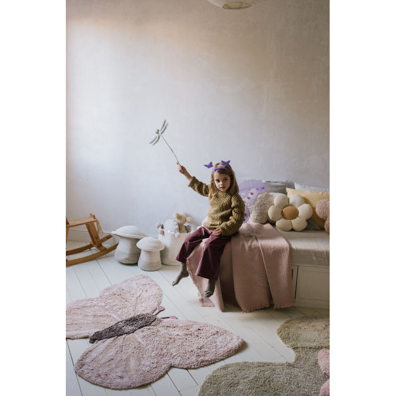 Washable Animal Cotton Rug Baby Butterfly