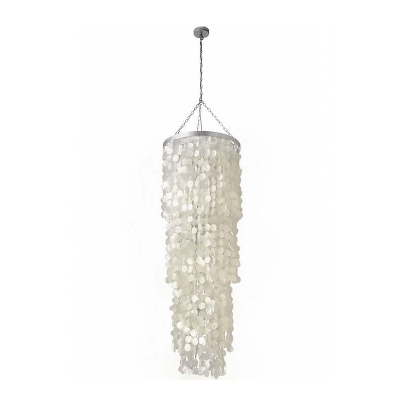 Bette 3 - Light Dimmable Tiered Chandelier, Ivory/Silver