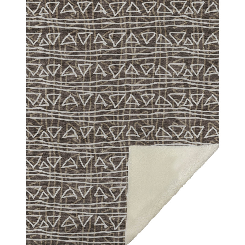 Jeté bohémien Addison Sherpa ASB730, Chocolat
