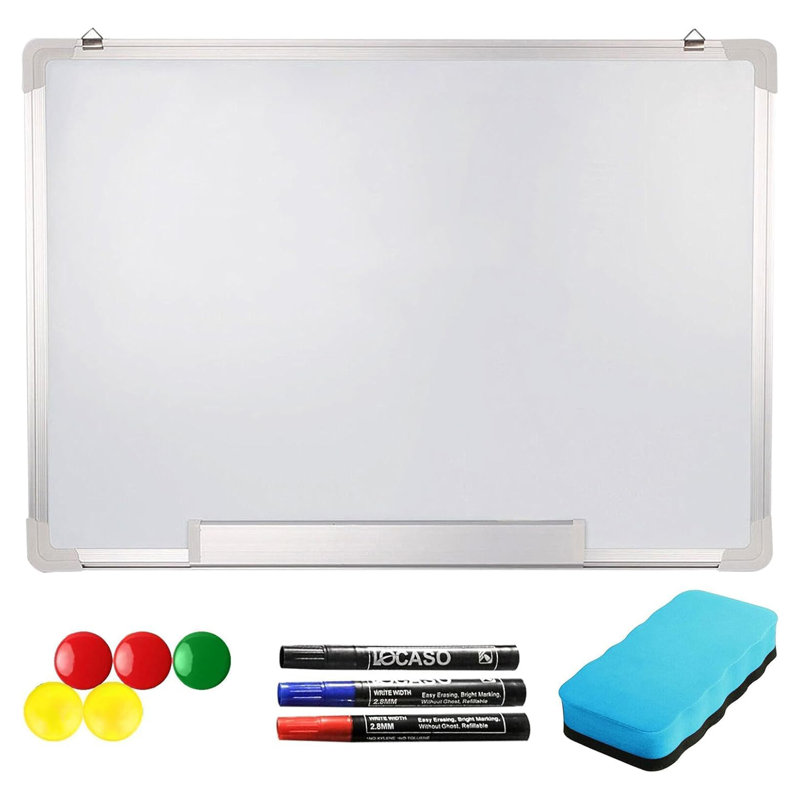 60cm x 40cm Magnetic Wall Mounted Whiteboard with Pen Tray