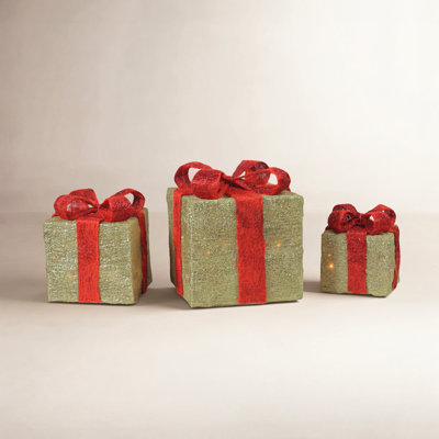 Lighted Christmas Gift Box Set
