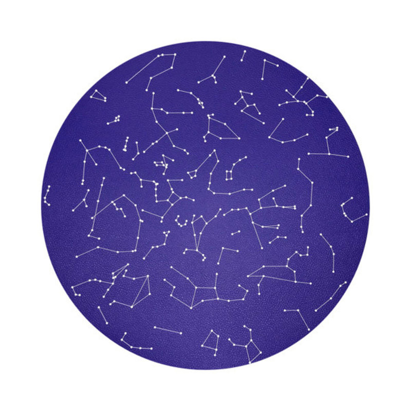 Constellations Stars Vegan Leather Round Coasters