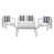 Structure grise / coussin bleu marine et blanc