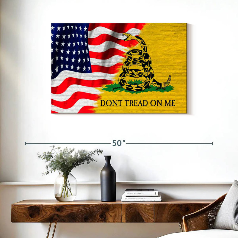 Borges Gadsden And USA Flag, 24" H x 36" W