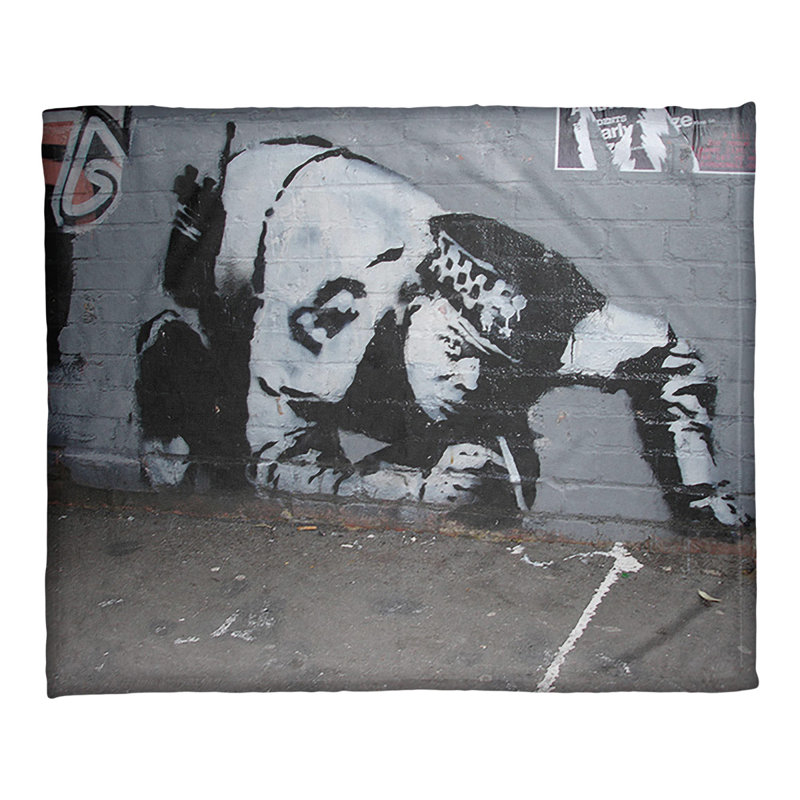 Banksy Sewn Throw Blanket, 60" W x 80" L