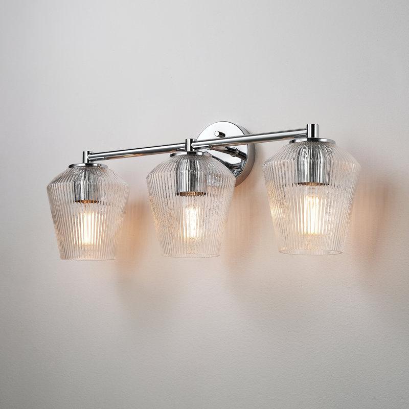 Éclairage pour meuble-lavabo à 3 lumières à intensité variable Watsonville, Chrome