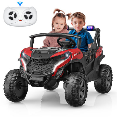 ARBELI 12v Two-seater Powered Ride On Utv, Electric Car For Kids Unisex With Remote Control, Led Light, Mp3