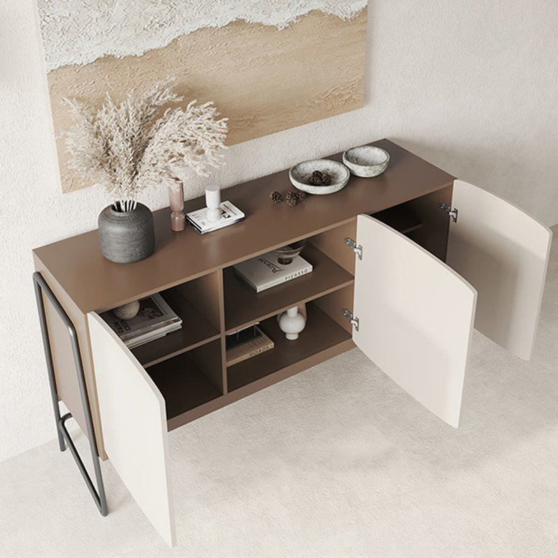 Scandinavian Minimalist Entryway Cabinet, 33.5" H x 55.1" W x 15.7" D